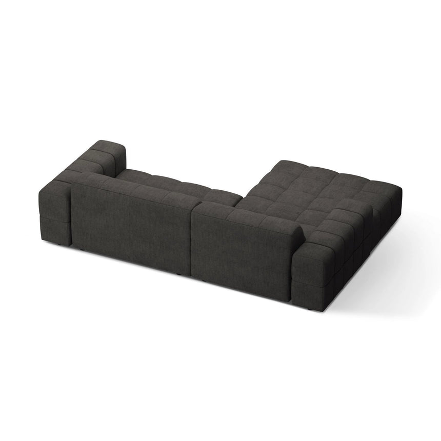 Jennifer 4-Sitzer Ecksofa, Linke Seite, aus Chenille in Dunkelgrau (Eden 20 Graphite), 234x167 cm von Micadoni – Bild 4