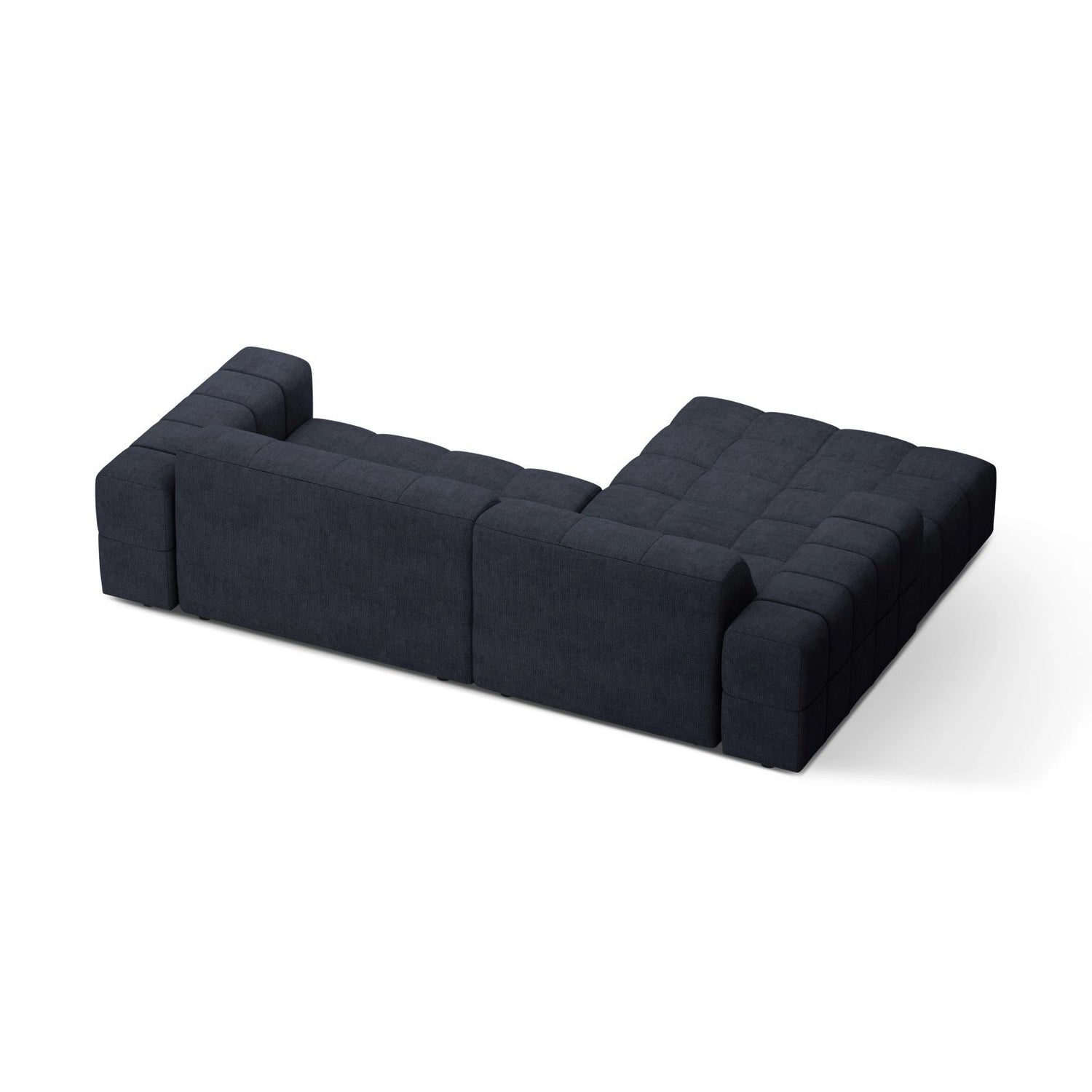 Jennifer 4-Sitzer Ecksofa, Linke Seite, aus Chenille in Marineblau (Eden 16 Deep Blue), 234x167 cm von Micadoni – Bild 4