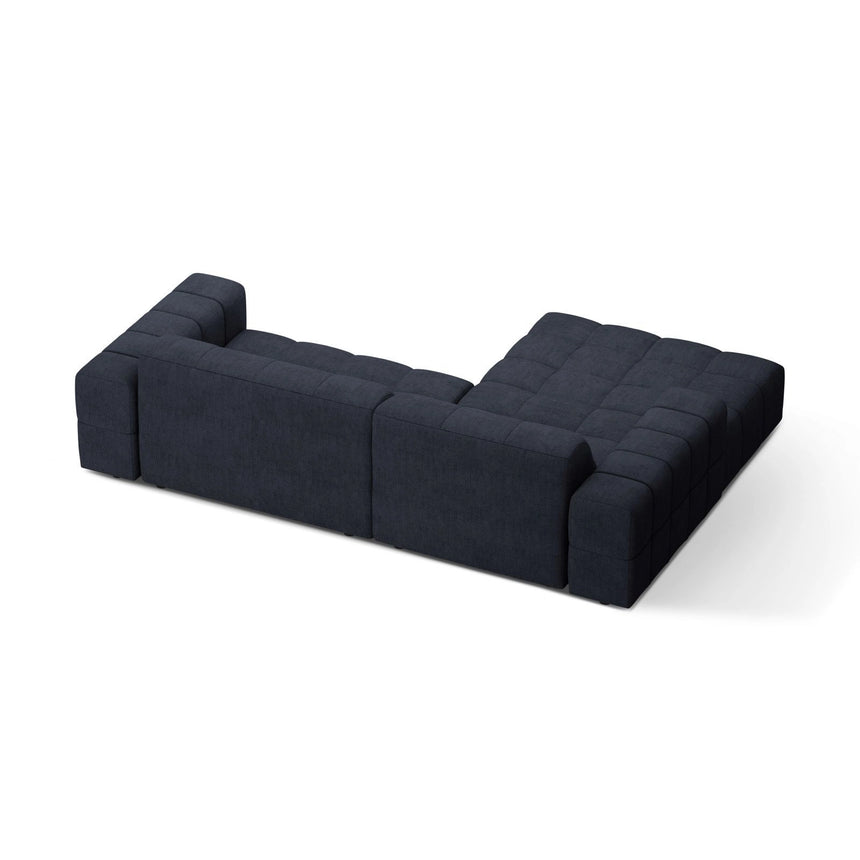 Jennifer 4-Sitzer Ecksofa, Linke Seite, aus Chenille in Marineblau (Eden 16 Deep Blue), 234x167 cm von Micadoni – Bild 4