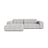 Jennifer 4-Sitzer Ecksofa, Linke Seite, aus Chenille in Silber (Eden 17 Silver), 234x167 cm von Micadoni – Bild 1
