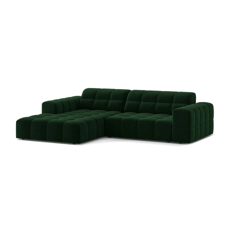 Jennifer 4-Sitzer Ecksofa, Linke Seite, aus Samt in Flaschengrün (Bluvel 78), 234x167 cm von Micadoni – Bild 3