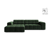 Jennifer 4-Sitzer Ecksofa, Linke Seite, aus Samt in Flaschengrün (Venus 2940), 234x167 cm von Micadoni – Bild 1