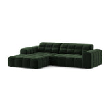 Jennifer 4-Sitzer Ecksofa, Linke Seite, aus Samt in Flaschengrün (Venus 2940), 234x167 cm von Micadoni – Bild 3