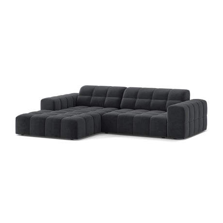 Jennifer 4-Sitzer Ecksofa, Linke Seite, aus Samt in Grau (Bluvel 14), 234x167 cm von Micadoni – Bild 3