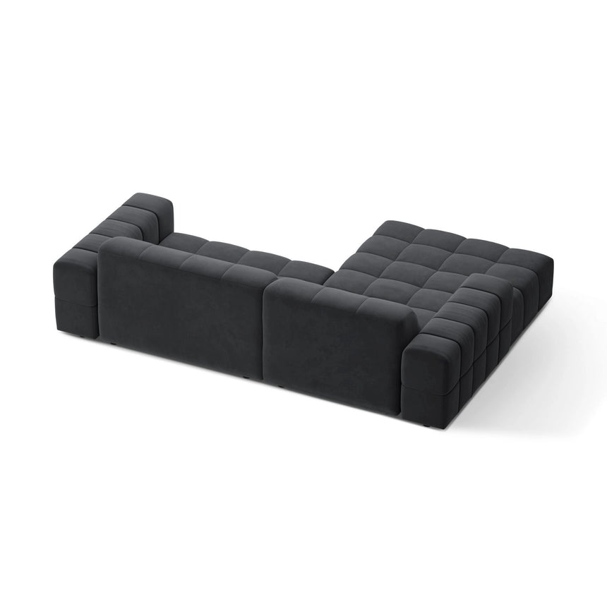 Jennifer 4-Sitzer Ecksofa, Linke Seite, aus Samt in Grau (Bluvel 14), 234x167 cm von Micadoni – Bild 4