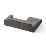 Jennifer 4-Sitzer Ecksofa, Linke Seite, aus Samt in Hellgrau (Bluvel 13), 234x167 cm von Micadoni – Bild 4