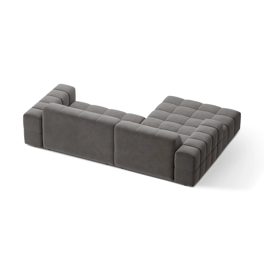 Jennifer 4-Sitzer Ecksofa, Linke Seite, aus Samt in Hellgrau (Bluvel 13), 234x167 cm von Micadoni – Bild 4