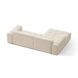 Jennifer 4-Sitzer Ecksofa, Linke Seite, aus Samt in Leichtes Beige (Bluvel 22), 234x167 cm von Micadoni – Bild 4