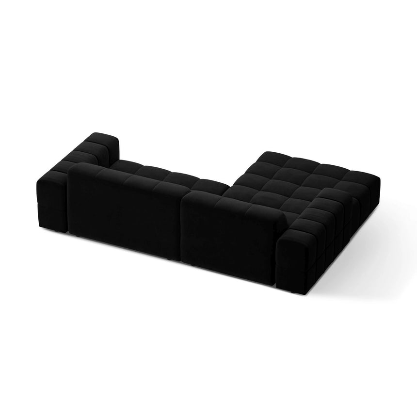 Jennifer 4-Sitzer Ecksofa, Linke Seite, aus Samt in Schwarz (Bluvel 19), 234x167 cm von Micadoni – Bild 4
