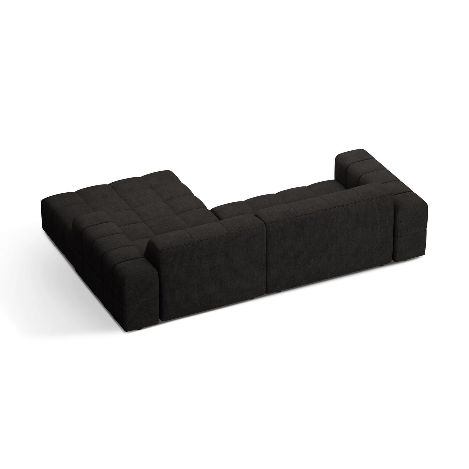 Jennifer 4-Sitzer Ecksofa, Rechte Seite, aus Chenille in Anthrazit (Eden 21 Black), 234x167 cm von Micadoni – Bild 4