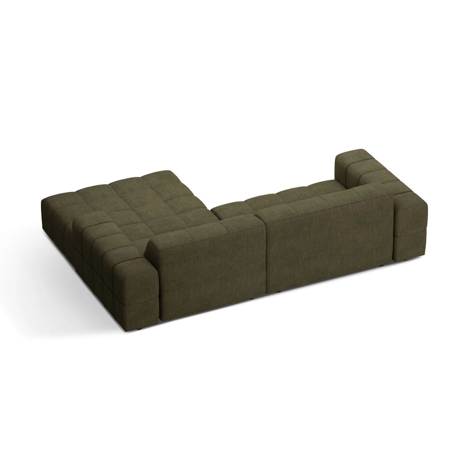 Jennifer 4-Sitzer Ecksofa, Rechte Seite, aus Chenille in Grün (Eden 12 Olive), 234x167 cm von Micadoni – Bild 4