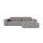 Jennifer 4-Sitzer Ecksofa, Rechte Seite, aus Chenille in Hellgrau (Eden 18 Grey), 234x167 cm von Micadoni – Bild 1
