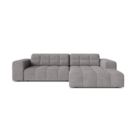 Jennifer 4-Sitzer Ecksofa, Rechte Seite, aus Chenille in Hellgrau (Eden 18 Grey), 234x167 cm von Micadoni – Bild 1