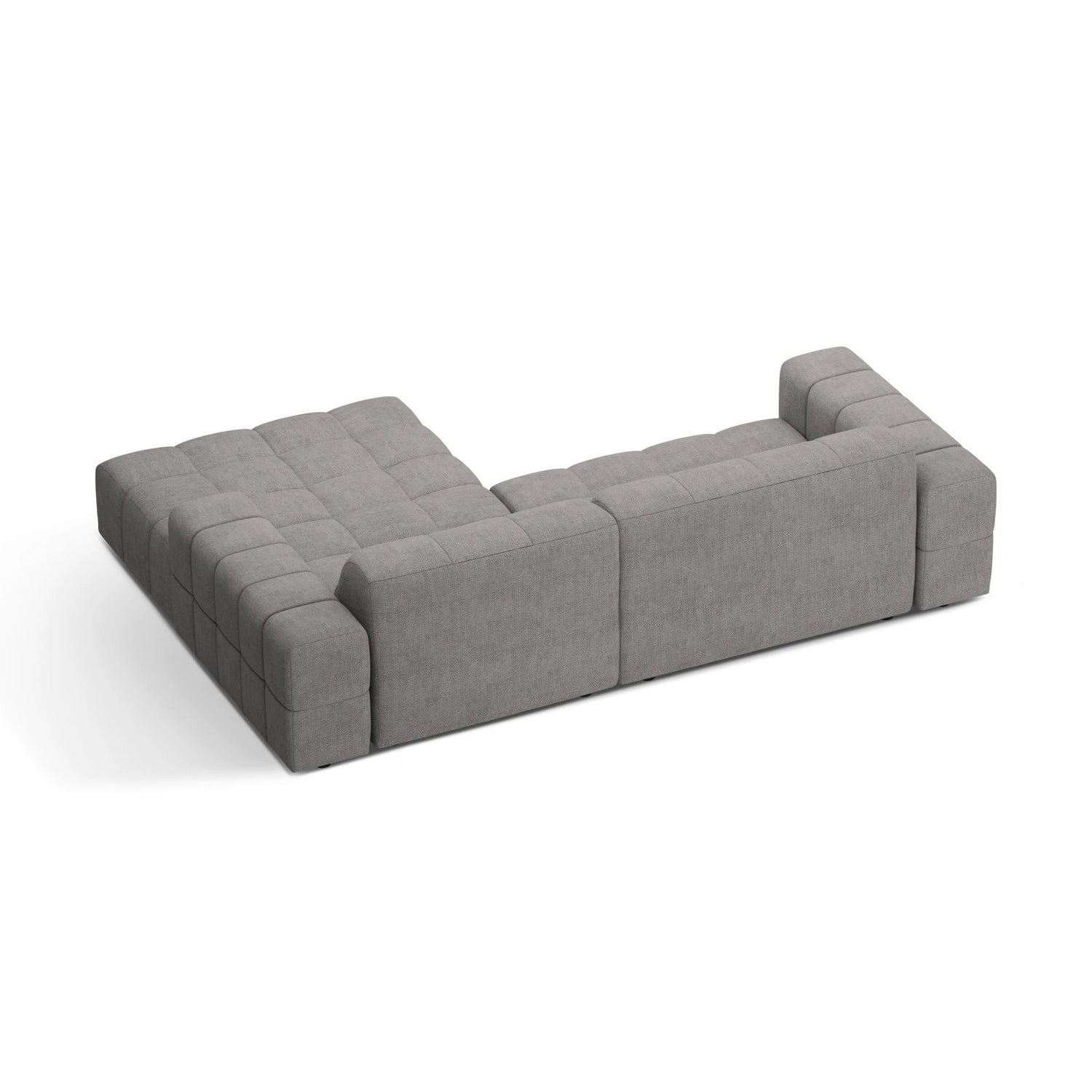 Jennifer 4-Sitzer Ecksofa, Rechte Seite, aus Chenille in Hellgrau (Eden 18 Grey), 234x167 cm von Micadoni – Bild 4