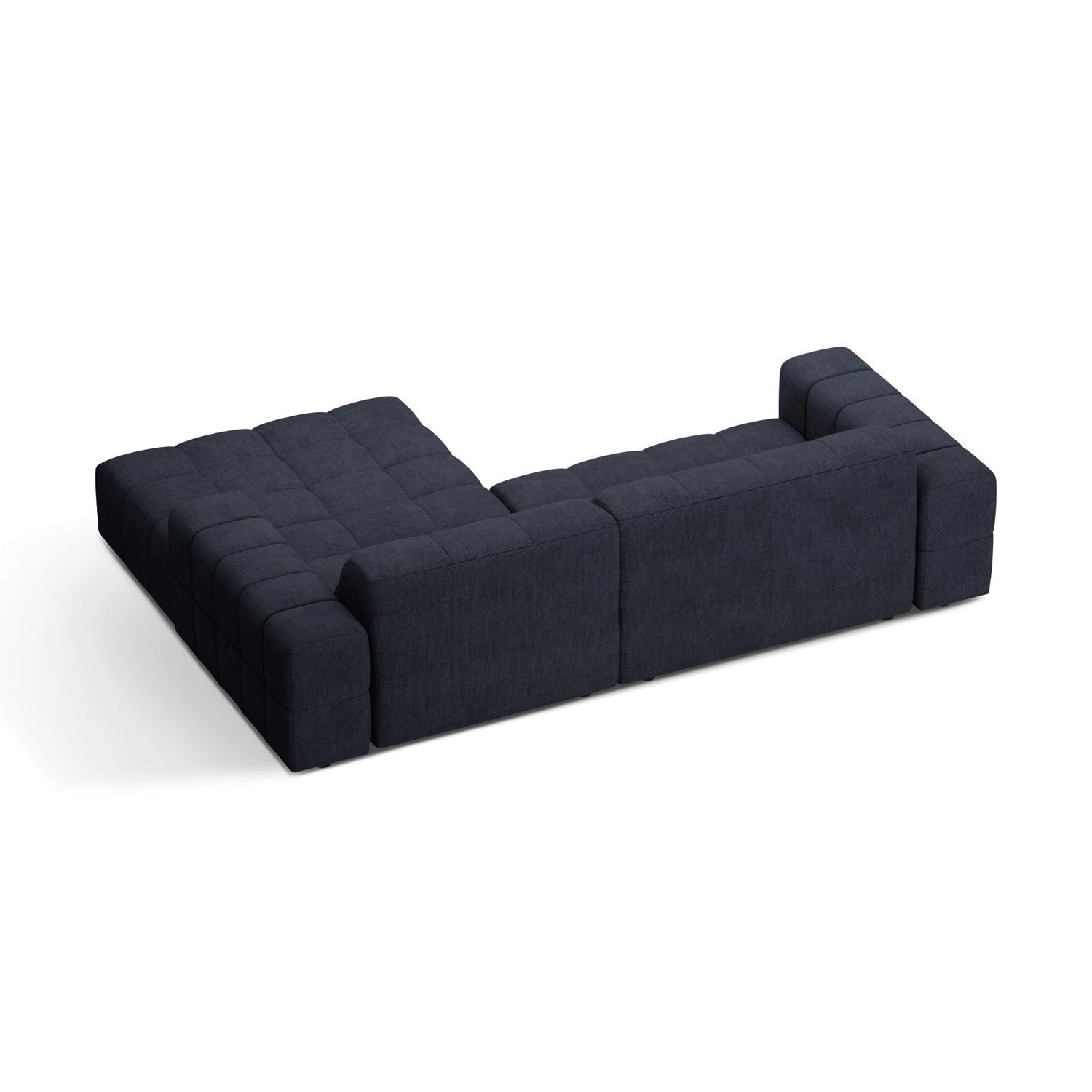 Jennifer 4-Sitzer Ecksofa, Rechte Seite, aus Chenille in Marineblau (Eden 16 Deep Blue), 234x167 cm von Micadoni – Bild 4