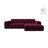 Jennifer 4-Sitzer Ecksofa, Rechte Seite, aus Samt in Burgundy (Venus 2932), 234x167 cm von Micadoni – Bild 1
