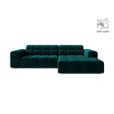 Jennifer 4-Sitzer Ecksofa, Rechte Seite, aus Samt in Deep Petrol (Venus 2911), 234x167 cm von Micadoni – Bild 1