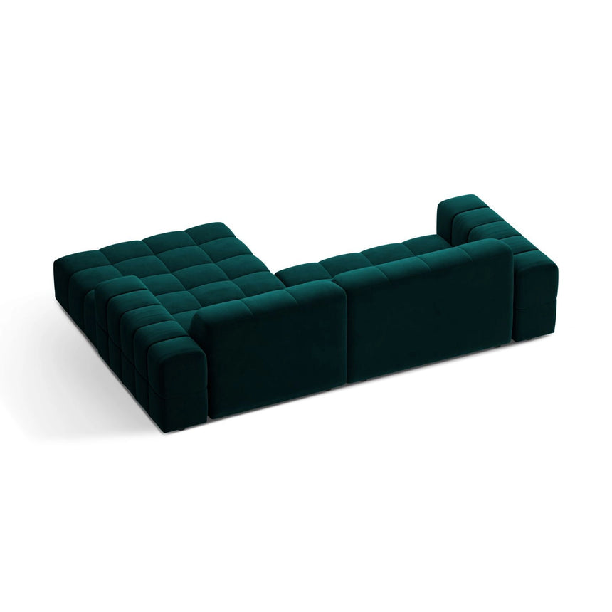 Jennifer 4-Sitzer Ecksofa, Rechte Seite, aus Samt in Deep Petrol (Venus 2911), 234x167 cm von Micadoni – Bild 4