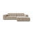 Jennifer 4-Sitzer Ecksofa, Rechte Seite, aus Samt in Dunkelbeige (Bluvel 30), 234x167 cm von Micadoni – Bild 1
