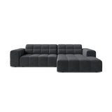 Jennifer 4-Sitzer Ecksofa, Rechte Seite, aus Samt in Grau (Bluvel 14), 234x167 cm von Micadoni – Bild 1