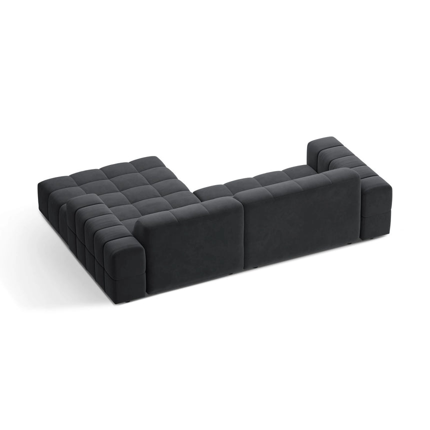 Jennifer 4-Sitzer Ecksofa, Rechte Seite, aus Samt in Grau (Bluvel 14), 234x167 cm von Micadoni – Bild 4