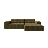 Jennifer 4-Sitzer Ecksofa, Rechte Seite, aus Samt in Grün (Bluvel 77), 234x167 cm von Micadoni – Bild 1