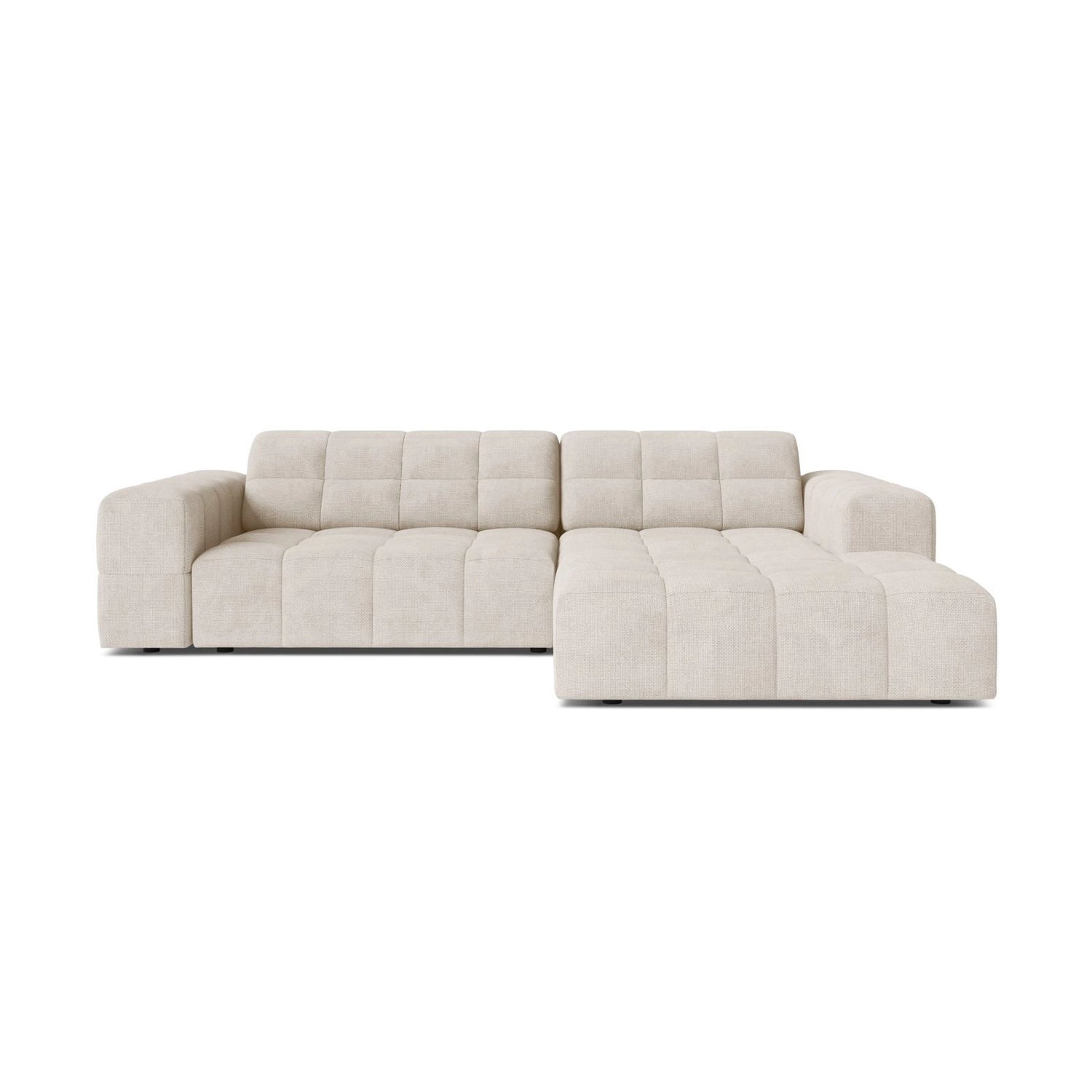 Jennifer 4-Sitzer Ecksofa, Rechte Seite, aus Samt oder Chenille, 234x167 cm von Micadoni – Bild 1