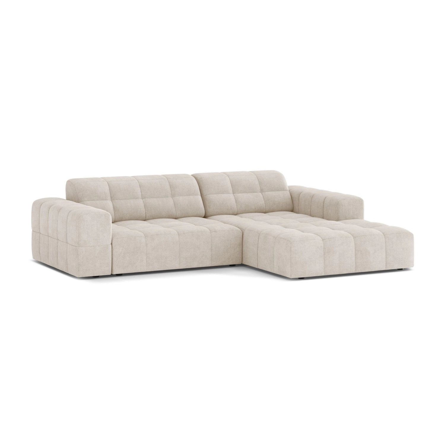 Jennifer 4-Sitzer Ecksofa, Rechte Seite, aus Samt oder Chenille, 234x167 cm von Micadoni – Bild 3
