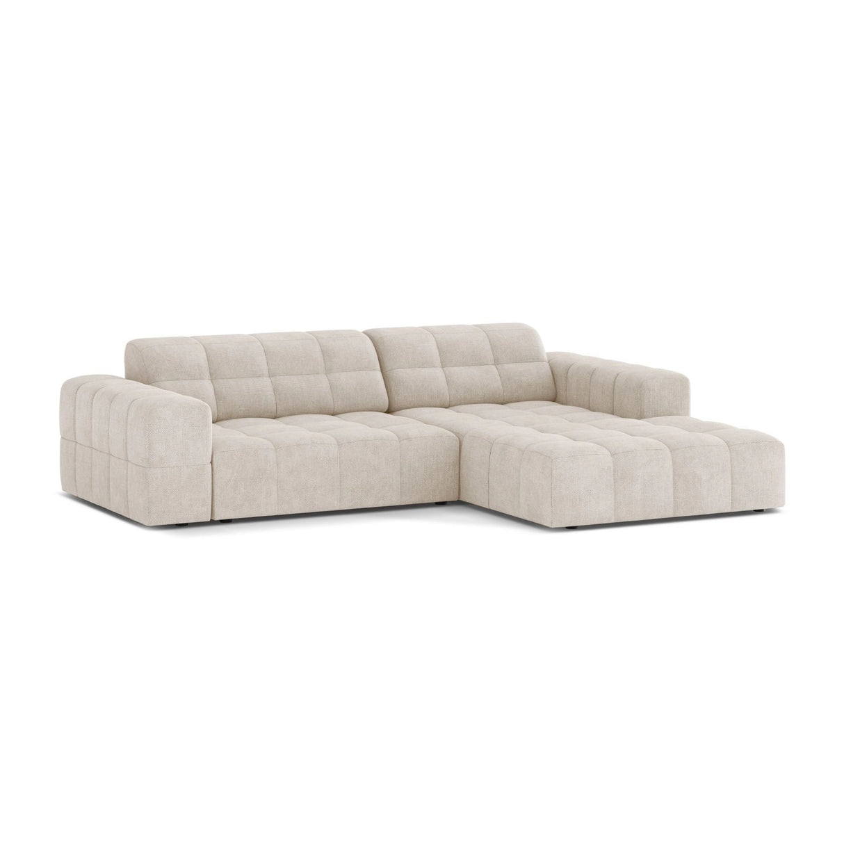 Jennifer 4-Sitzer Ecksofa, Rechte Seite, aus Samt oder Chenille, 234x167 cm von Micadoni – Bild 3