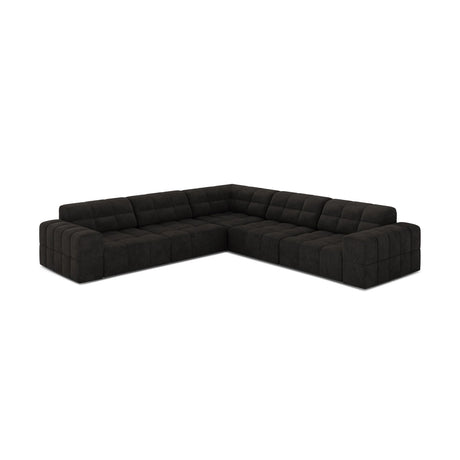 Jennifer 7-Sitzer Ecksofa, Symmetrisch, aus Chenille in Anthrazit (Eden 21 Black), 285x285 cm von Micadoni – Bild 3