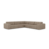 Jennifer 7-Sitzer Ecksofa, Symmetrisch, aus Chenille in Dunkelbeige (Eden 4 Beige), 285x285 cm von Micadoni – Bild 1