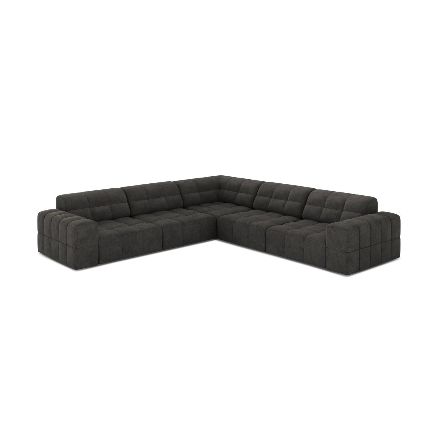 Jennifer 7-Sitzer Ecksofa, Symmetrisch, aus Chenille in Dunkelgrau (Eden 20 Graphite), 285x285 cm von Micadoni – Bild 3