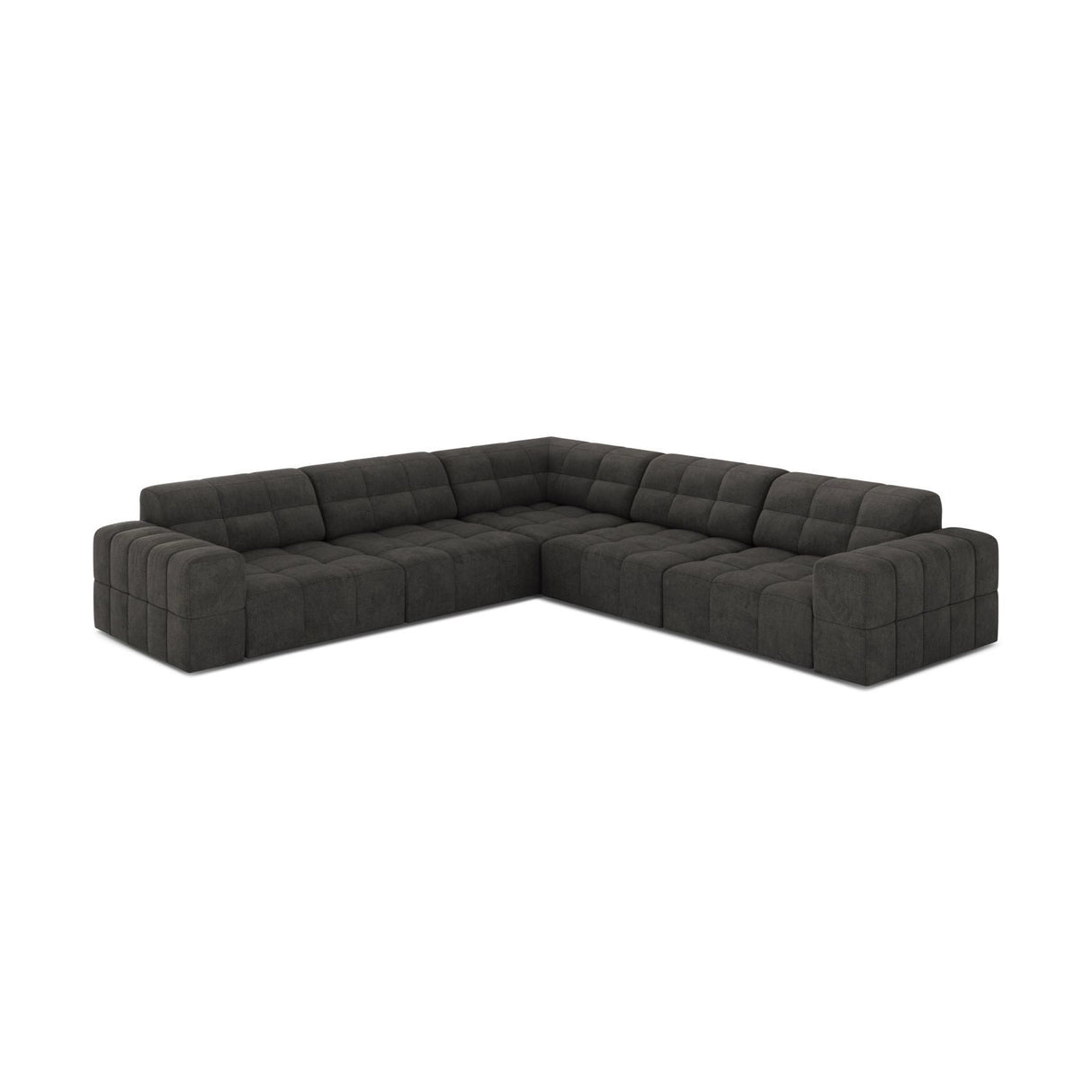Jennifer 7-Sitzer Ecksofa, Symmetrisch, aus Chenille in Dunkelgrau (Eden 20 Graphite), 285x285 cm von Micadoni – Bild 3