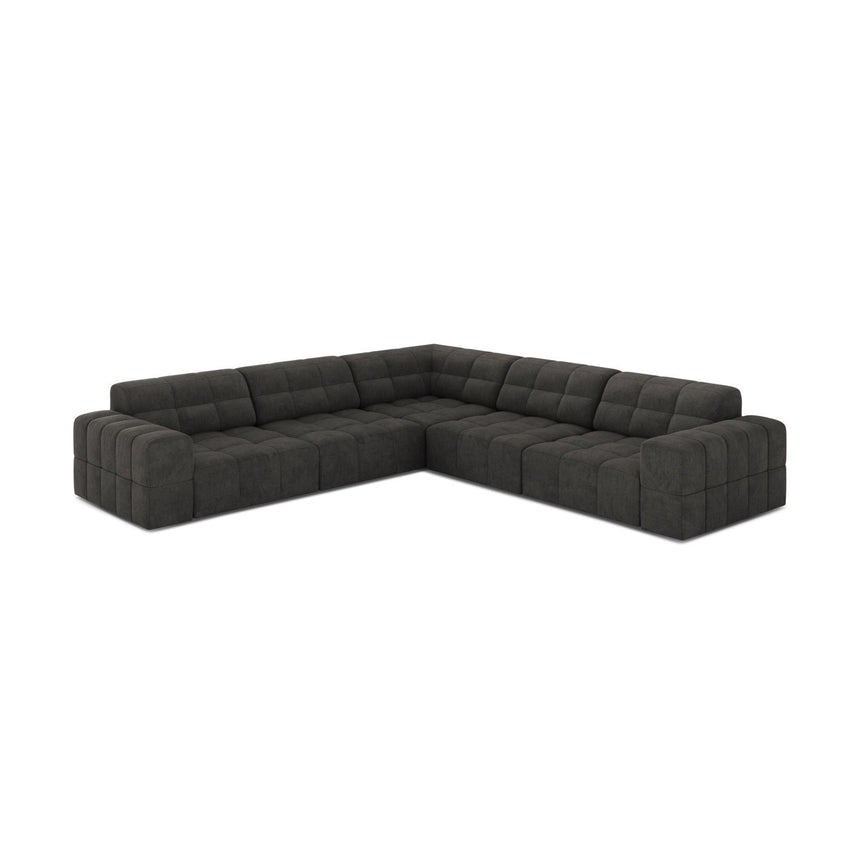 Jennifer 7-Sitzer Ecksofa, Symmetrisch, aus Chenille in Dunkelgrau (Eden 20 Graphite), 285x285 cm von Micadoni – Bild 3