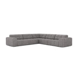 Jennifer 7-Sitzer Ecksofa, Symmetrisch, aus Chenille in Hellgrau (Eden 18 Grey), 285x285 cm von Micadoni – Bild 1