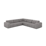 Jennifer 7-Sitzer Ecksofa, Symmetrisch, aus Chenille in Hellgrau (Eden 18 Grey), 285x285 cm von Micadoni – Bild 3