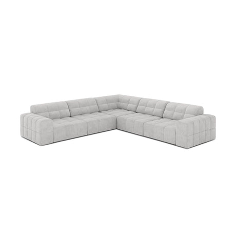 Jennifer 7-Sitzer Ecksofa, Symmetrisch, aus Chenille in Silber (Eden 17 Silver), 285x285 cm von Micadoni – Bild 3