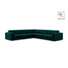 Jennifer 7-Sitzer Ecksofa, Symmetrisch, aus Samt in Deep Petrol (Venus 2911), 285x285 cm von Micadoni – Bild 1