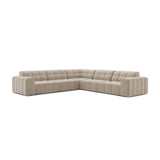 Jennifer 7-Sitzer Ecksofa, Symmetrisch, aus Samt in Dunkelbeige (Bluvel 30), 285x285 cm von Micadoni – Bild 1