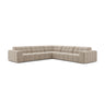 Jennifer 7-Sitzer Ecksofa, Symmetrisch, aus Samt in Dunkelbeige (Bluvel 30), 285x285 cm von Micadoni – Bild 1