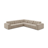 Jennifer 7-Sitzer Ecksofa, Symmetrisch, aus Samt in Dunkelbeige (Bluvel 30), 285x285 cm von Micadoni – Bild 3