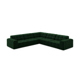 Jennifer 7-Sitzer Ecksofa, Symmetrisch, aus Samt in Flaschengrün (Bluvel 78), 285x285 cm von Micadoni – Bild 3