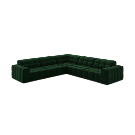 Jennifer 7-Sitzer Ecksofa, Symmetrisch, aus Samt in Flaschengrün (Bluvel 78), 285x285 cm von Micadoni – Bild 3