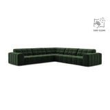 Jennifer 7-Sitzer Ecksofa, Symmetrisch, aus Samt in Flaschengrün (Venus 2940), 285x285 cm von Micadoni – Bild 1