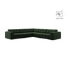 Jennifer 7-Sitzer Ecksofa, Symmetrisch, aus Samt in Flaschengrün (Venus 2940), 285x285 cm von Micadoni – Bild 1