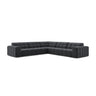Jennifer 7-Sitzer Ecksofa, Symmetrisch, aus Samt in Grau (Bluvel 14), 285x285 cm von Micadoni – Bild 1
