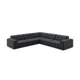 Jennifer 7-Sitzer Ecksofa, Symmetrisch, aus Samt in Grau (Bluvel 14), 285x285 cm von Micadoni – Bild 3