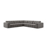 Jennifer 7-Sitzer Ecksofa, Symmetrisch, aus Samt in Hellgrau (Bluvel 13), 285x285 cm von Micadoni – Bild 1
