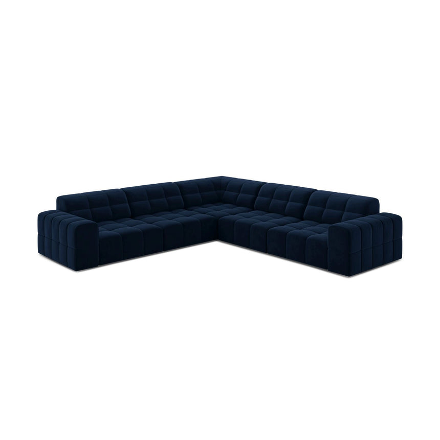 Jennifer 7-Sitzer Ecksofa, Symmetrisch, aus Samt in Königsblau (Bluvel 86), 285x285 cm von Micadoni – Bild 3