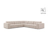 Jennifer 7-Sitzer Ecksofa, Symmetrisch, aus Samt in Leichtes Beige (Venus 2927), 285x285 cm von Micadoni – Bild 1